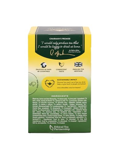 Ahmad Tea Lemon Lime Twist 20 Count Delicious Black Tea Bags Caffeine Free