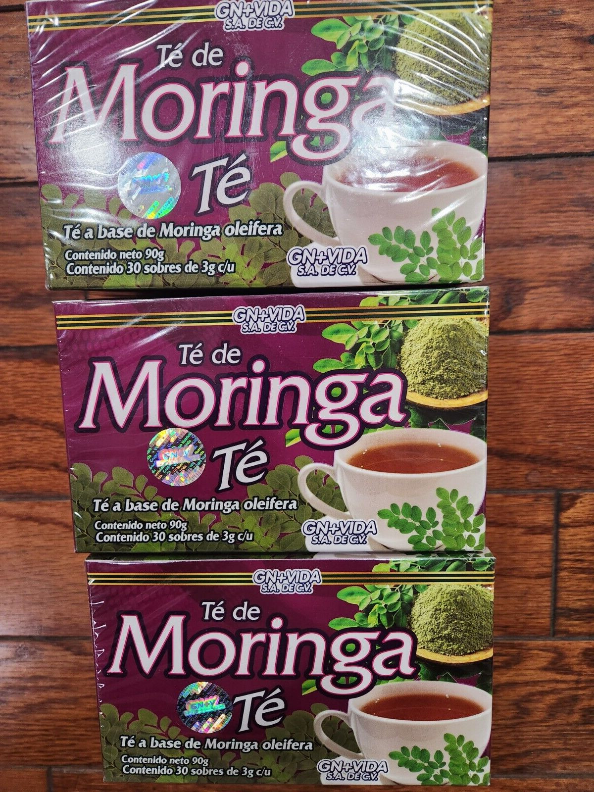 3 GN+VIDA MORINGA TEA CONTAINS 30 TEA BAGS EACH 04/2029 SEALED MADE IN MEXICO