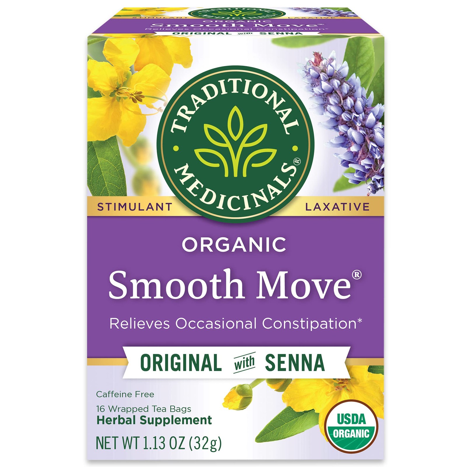 Traditional Medicinals Smooth Move, Helps Relieve 16 Tea Bags (Pack of 1)