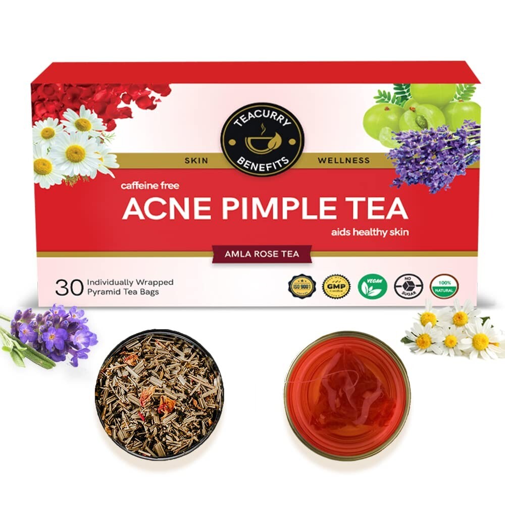 TEACURRY Acne Pimple Tea 30 Tea Bags – Helps in Acne, Pimples, Cysts, Nodules