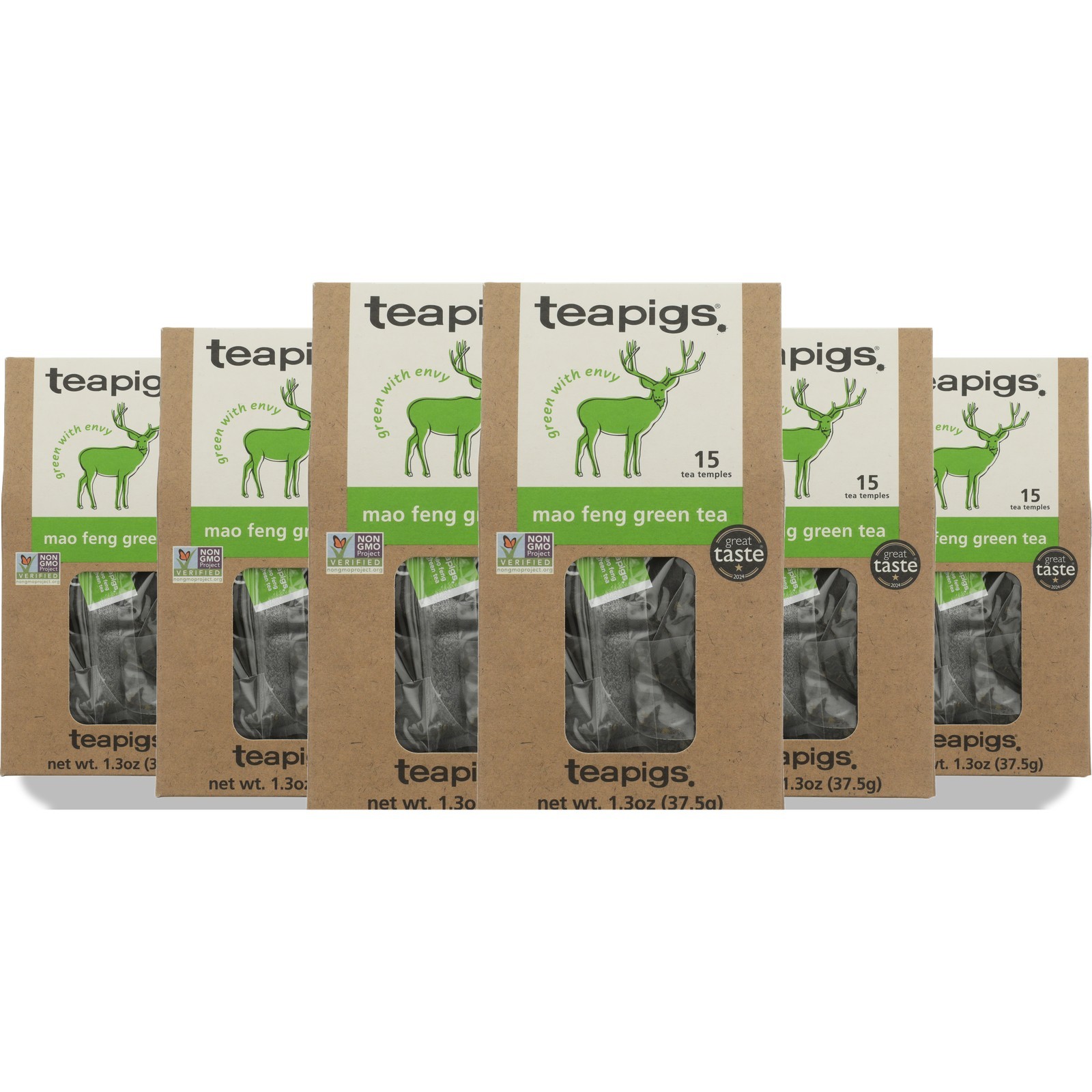 Teapigs 15 Count Mao Feng Green Tea Bags Ct 2.5G 6 Pack