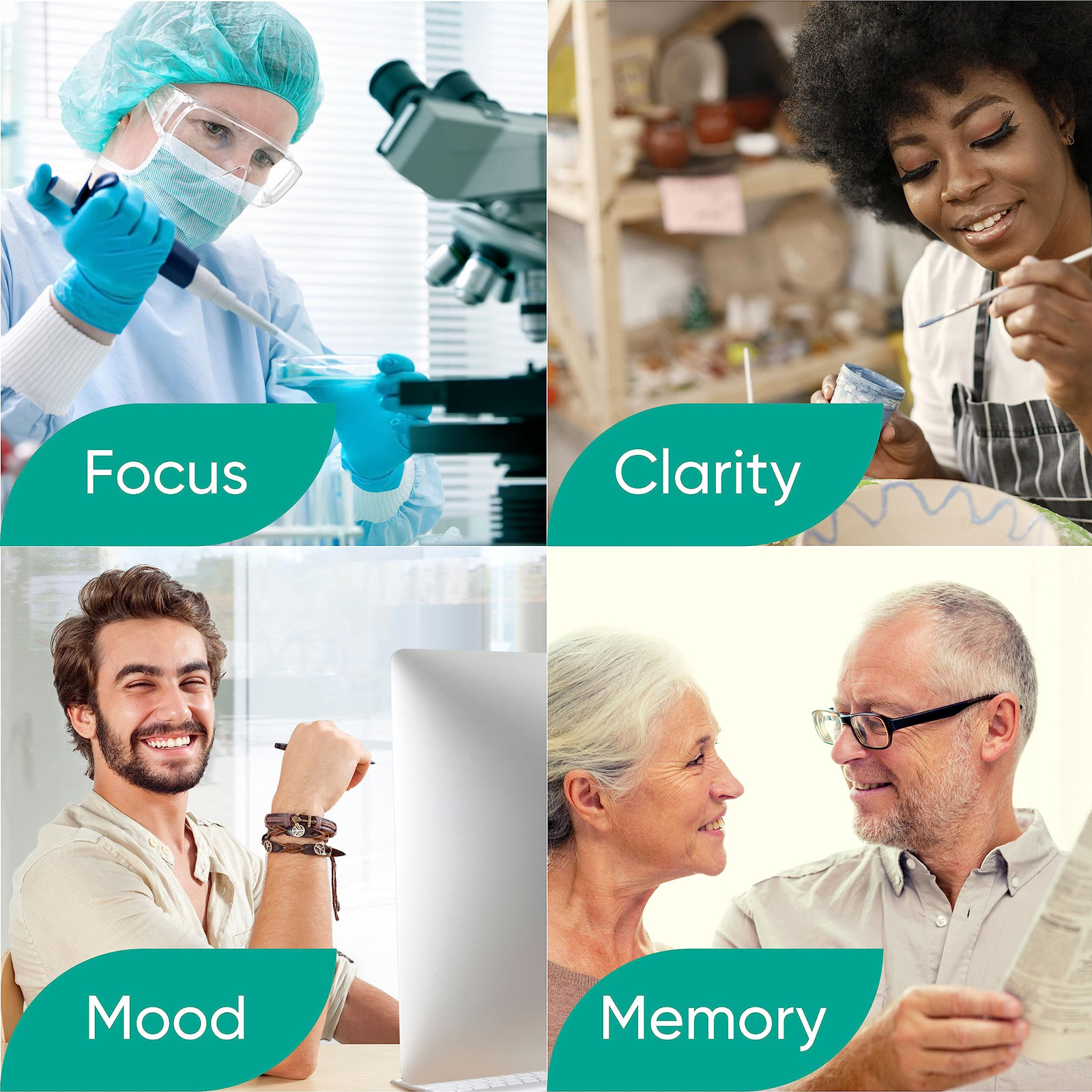Focus & Memory – Organic Memory Tea Brain Booster, Ginkgo Biloba Tea, Gotu Ko…