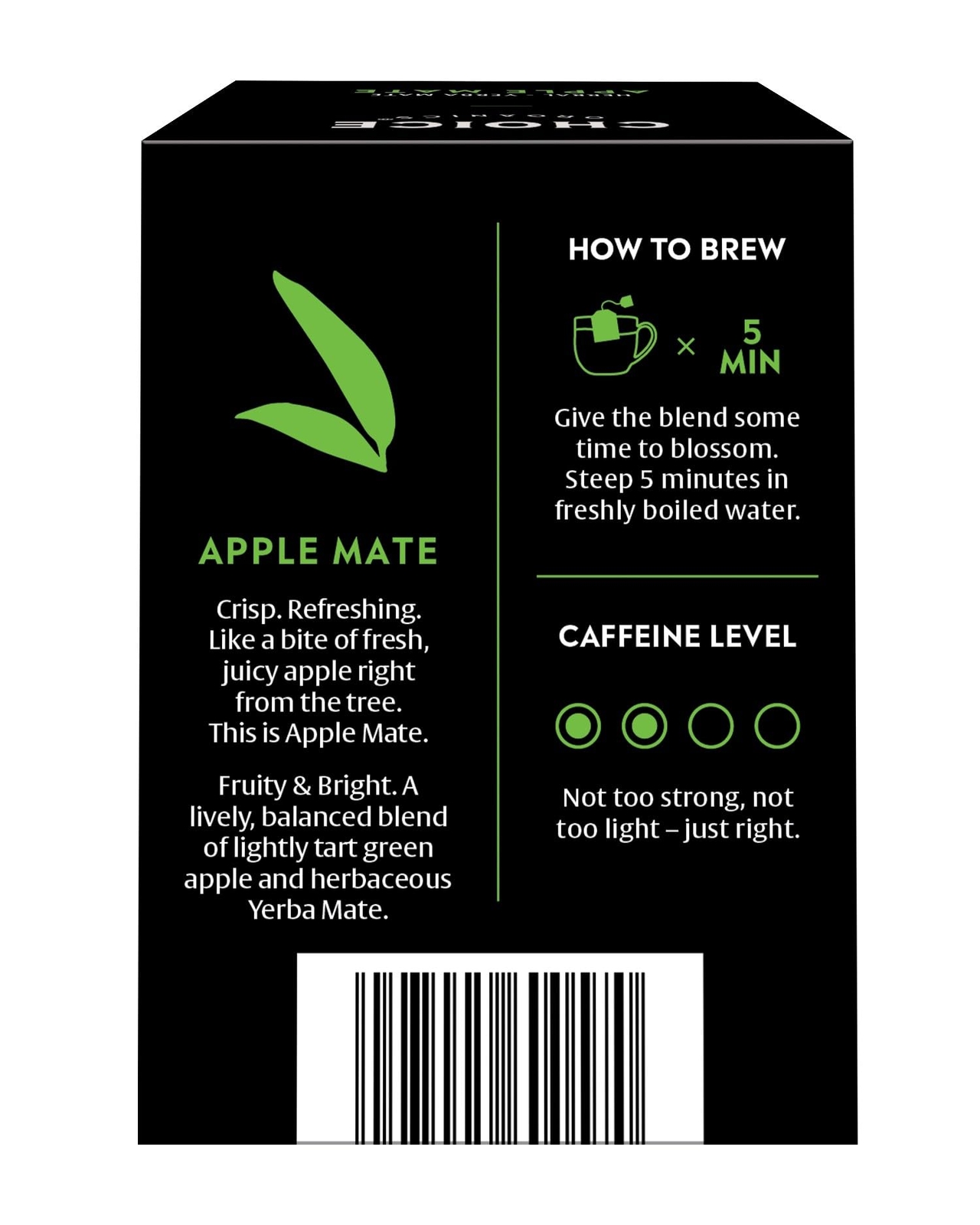 Choice Organics Organic Apple Mate Tea 6 Pack Compostable Contains Caffeine 96