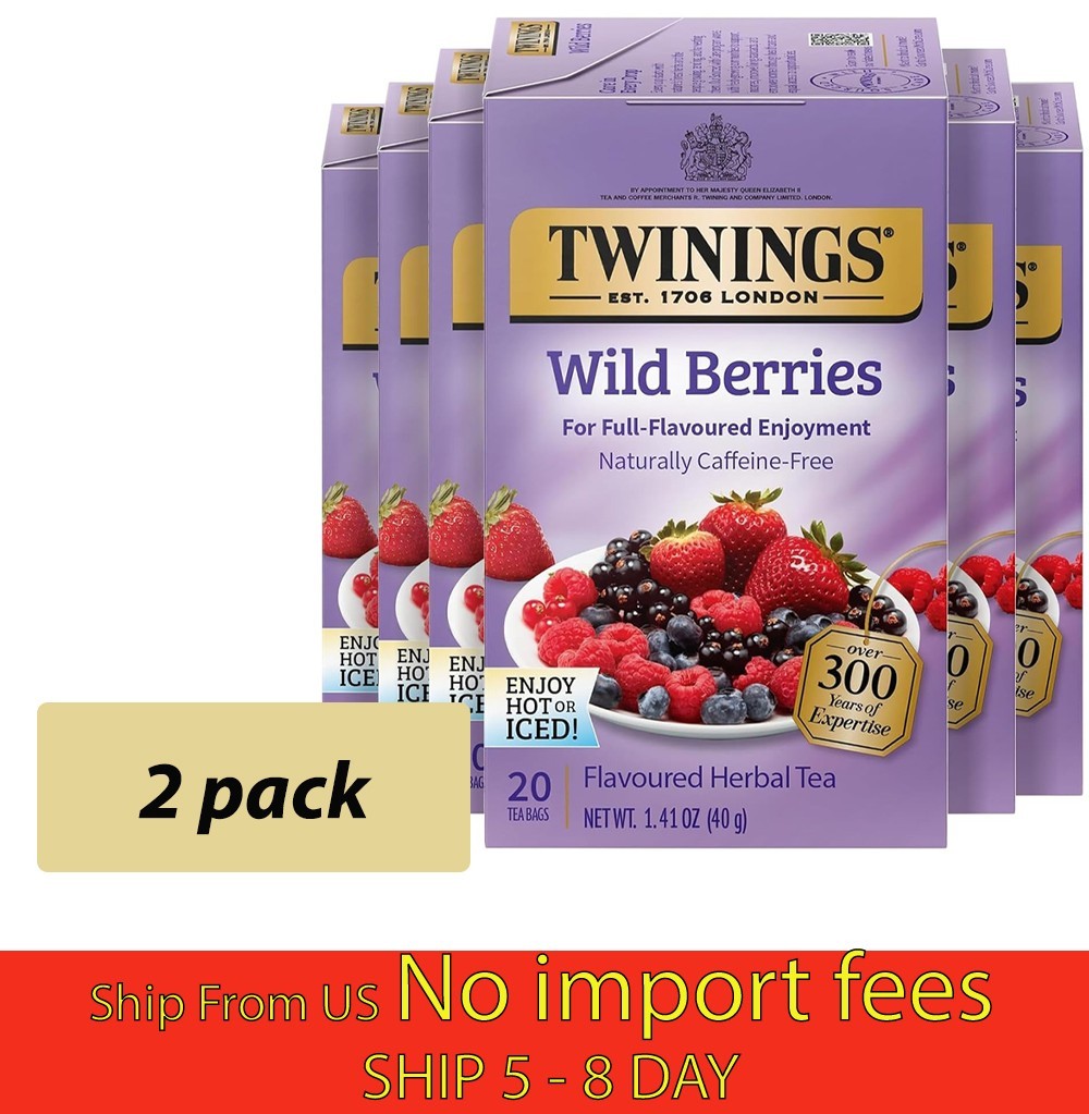 Twinings Wild Berries Herbal Tea 2 Pack (6Bx20ct Ea)…(a19.5)
