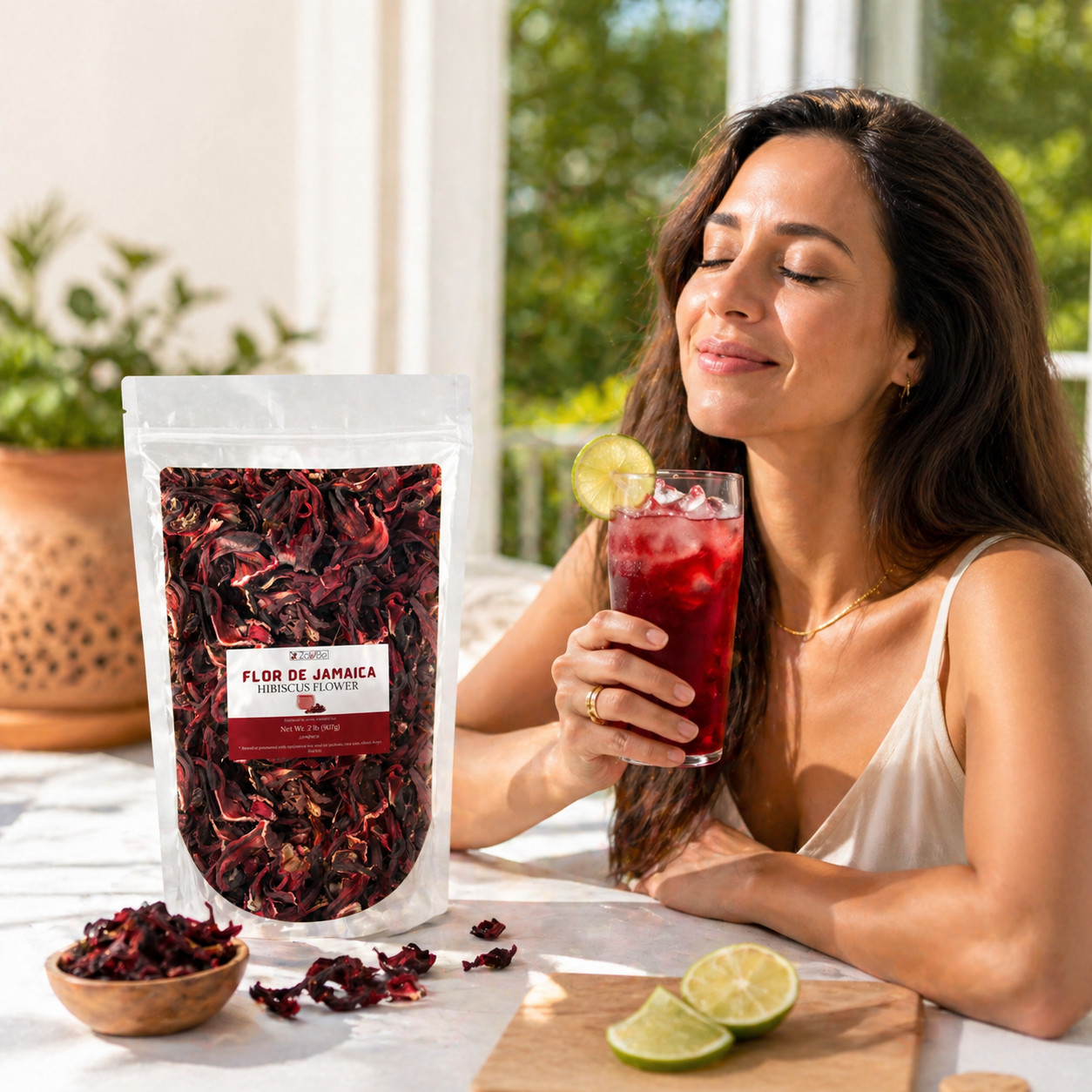 ZAVBE Hibiscus Tea Dried Hibiscus Flower, Loose Leaf, Sifted, Flowers & Petals
