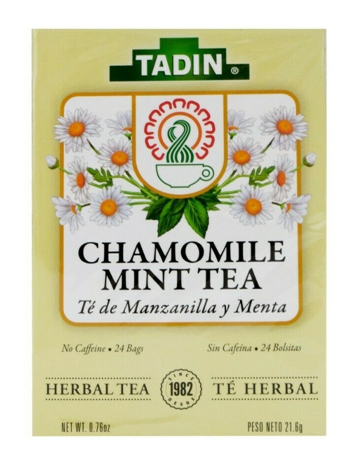 Tadin Chamomile Mint Herbal Tea, Sleep Aid, 24 Bags, (6 BOXES) Exp. 01/2027