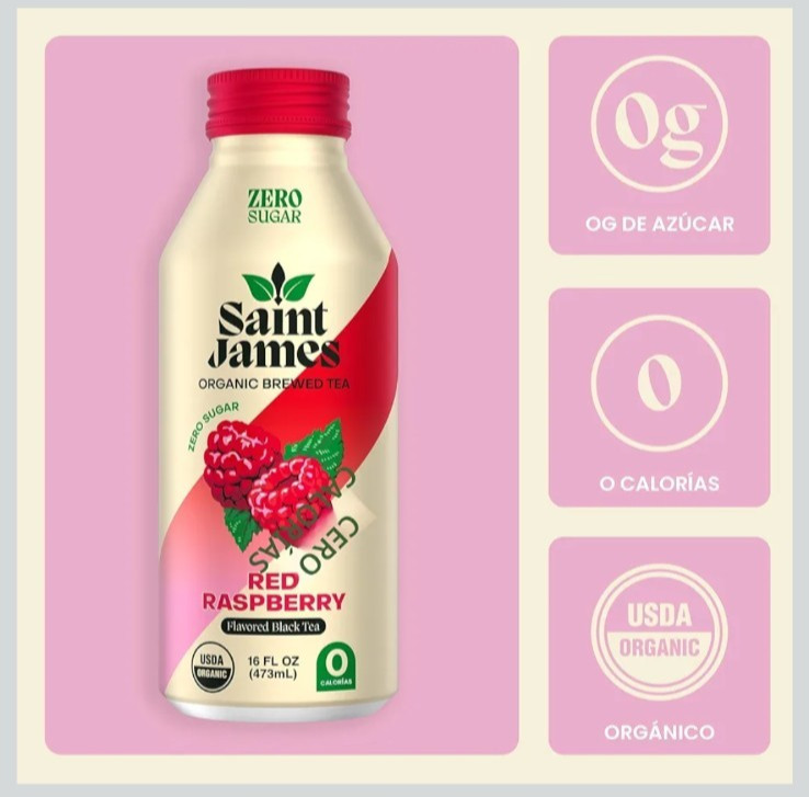 Iced Black Tea Organic Saint James Non-GMO, Gluten Free, Zero Calorie (11 Btls)
