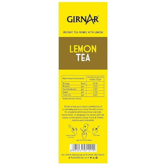 Girnar Instant Premix Lemon Black Tea Granules(10 Sachets), 10 Grams