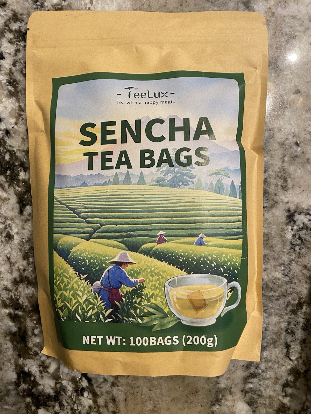 NEW Sencha Green Tea Bags – Refreshing 100 Count Caffeinated TeeLux Exp 12/2028