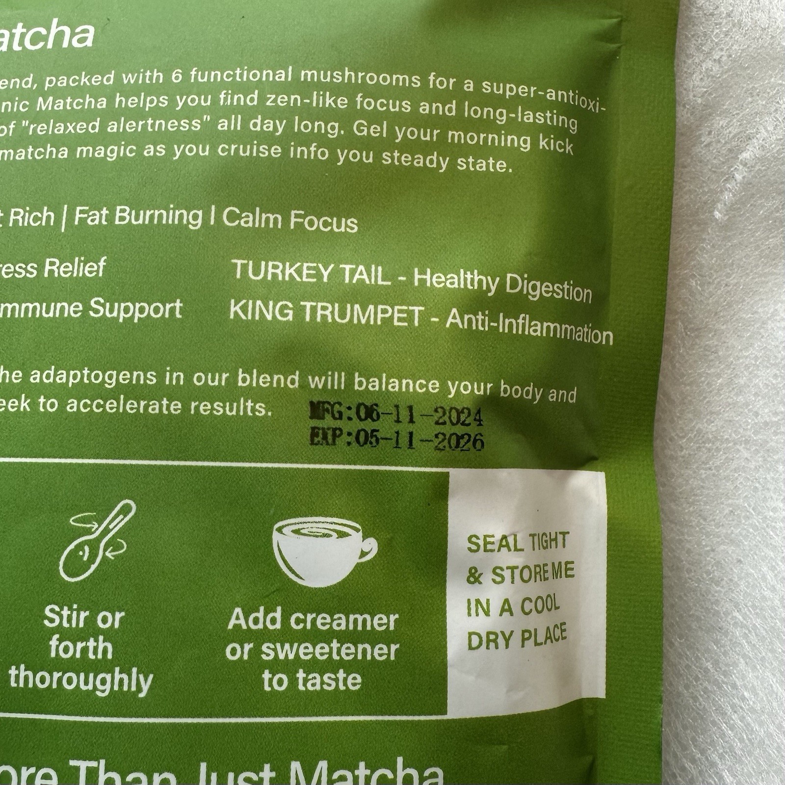 Mushroom Matcha New 30 Servings 7.85oz
