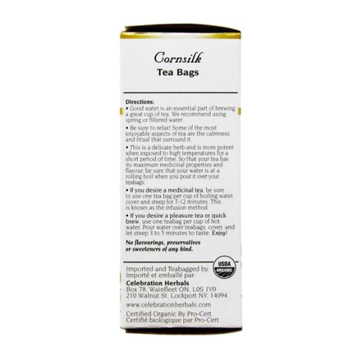 Organic Cornsilk Tea 24 Bags by Celebration Herbals