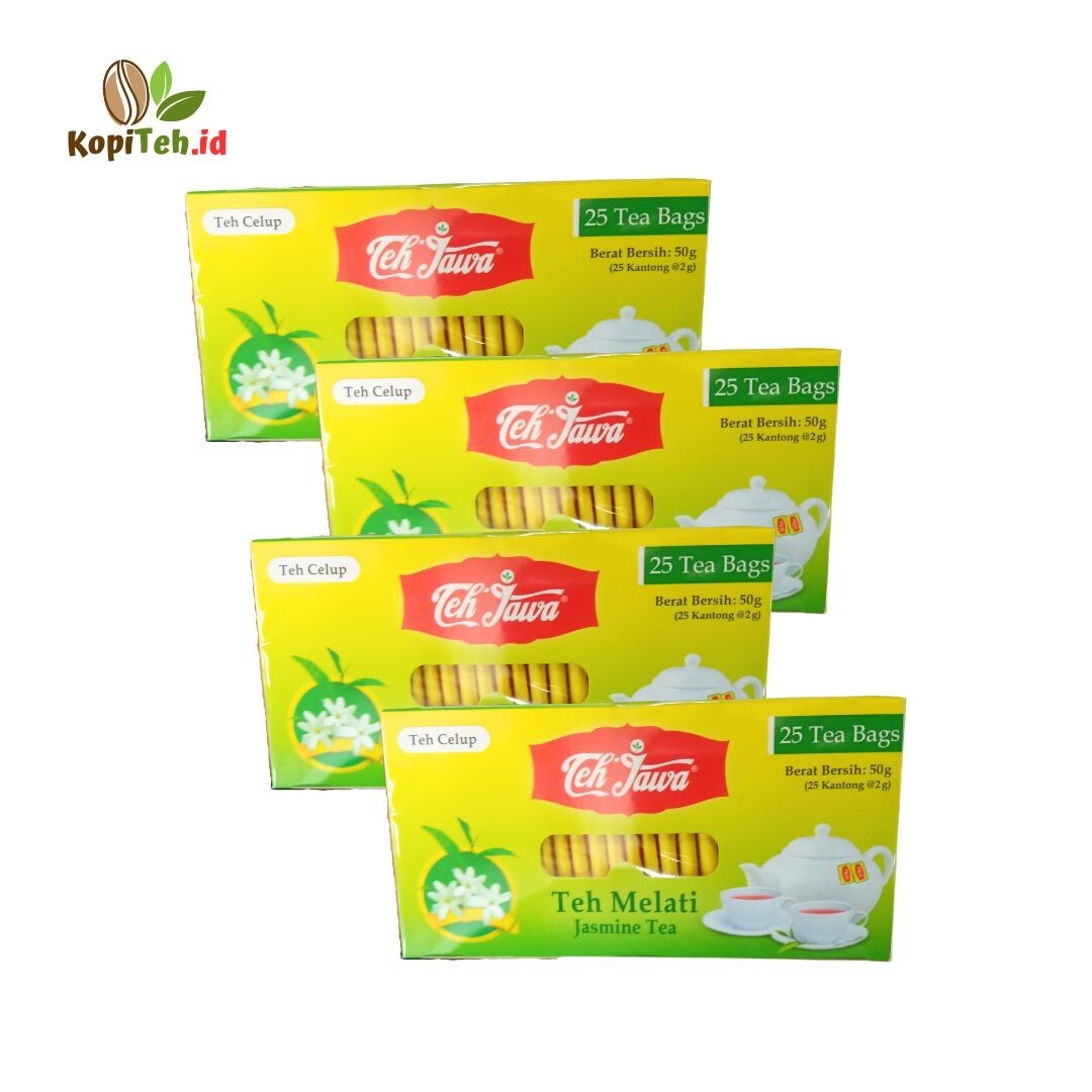 4x 25 Packs Teh Jawa Jasmine Enveloped Tea Bags from Indonesia