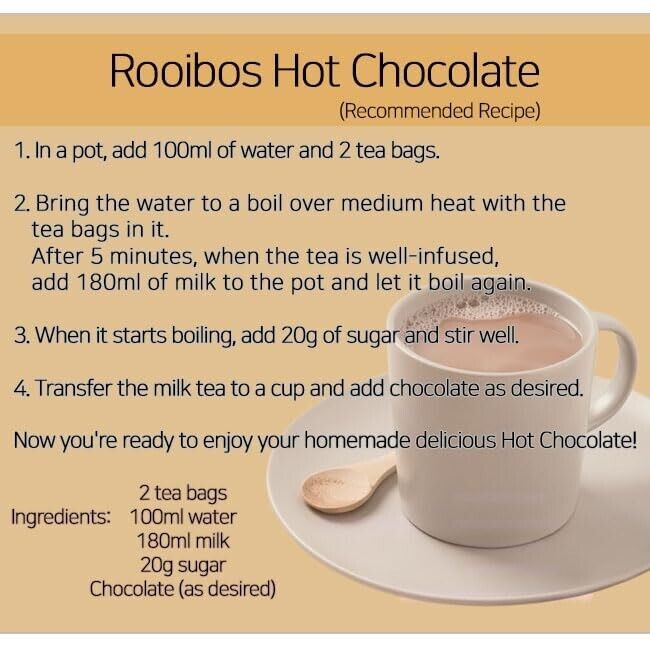 [GAGOPA] 100% Pure Organic Rooibos Herbal Tea, 1.5g x 10 Teabags (3-Pack, 30ea)