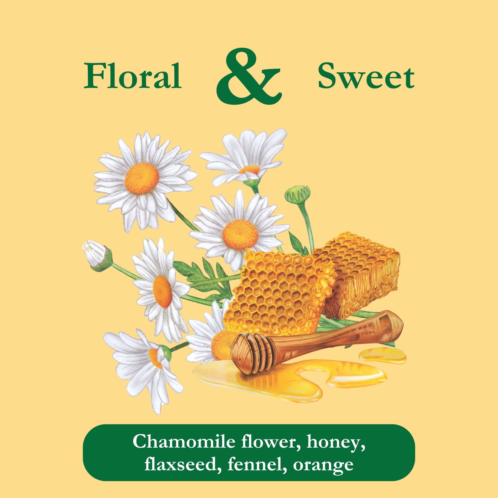Tadin Chamomile Honey Herbal Tea 24 Count Caffeine Free Relaxing Blend