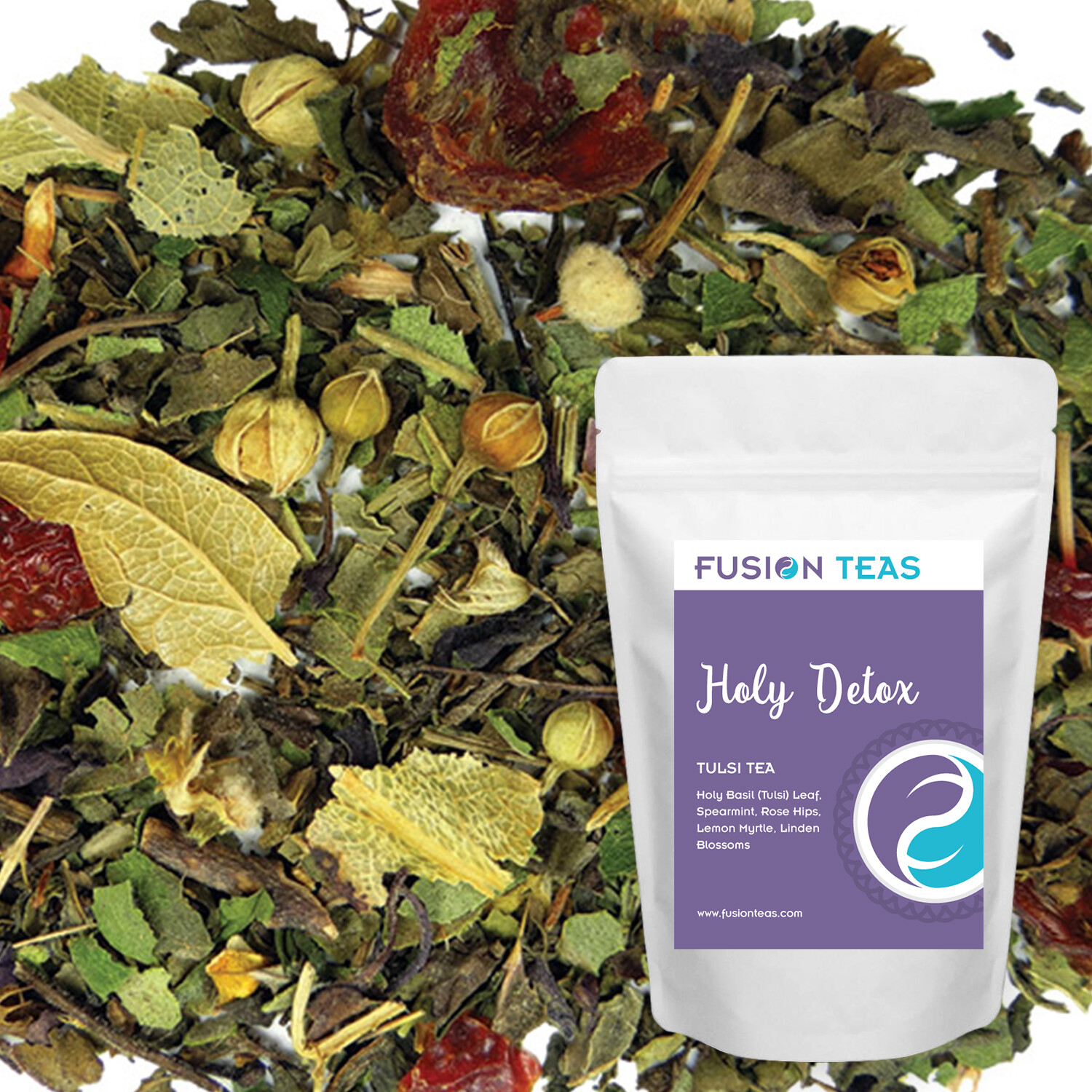 Holy Detox Tulsi Tea – Wellness Herbal Mint Loose Leaf – Fusion Teas