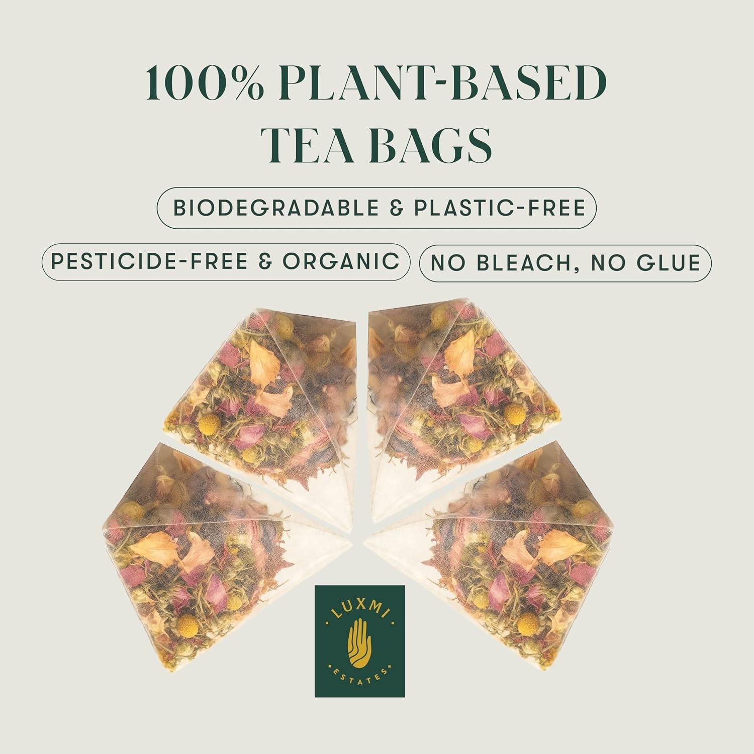 Organic Valerian & Chamomile Tea – 25 Caffeine-Free Pyramid Bags for Relaxation