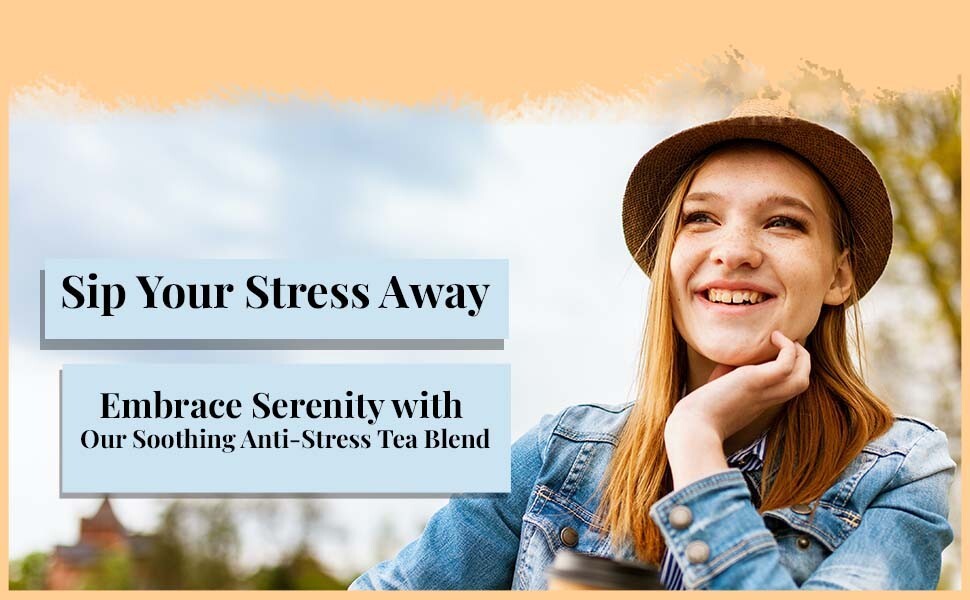Organic Anti Stress Tea 80 Bags, Anxiety Tea For Stress Relief and Relaxation
