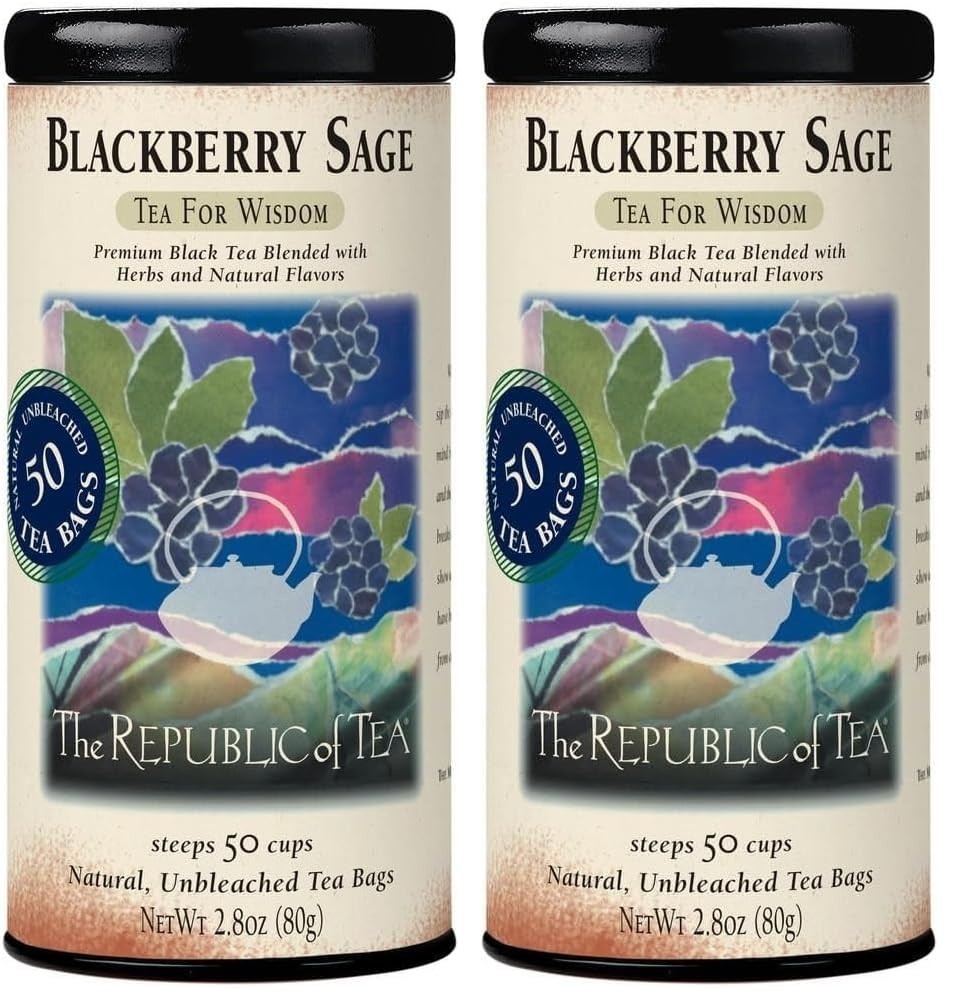 Gourmet Blackberry Sage Black Tea – 50 Bags x 2 Packs | Premium Loose Leaf Tea