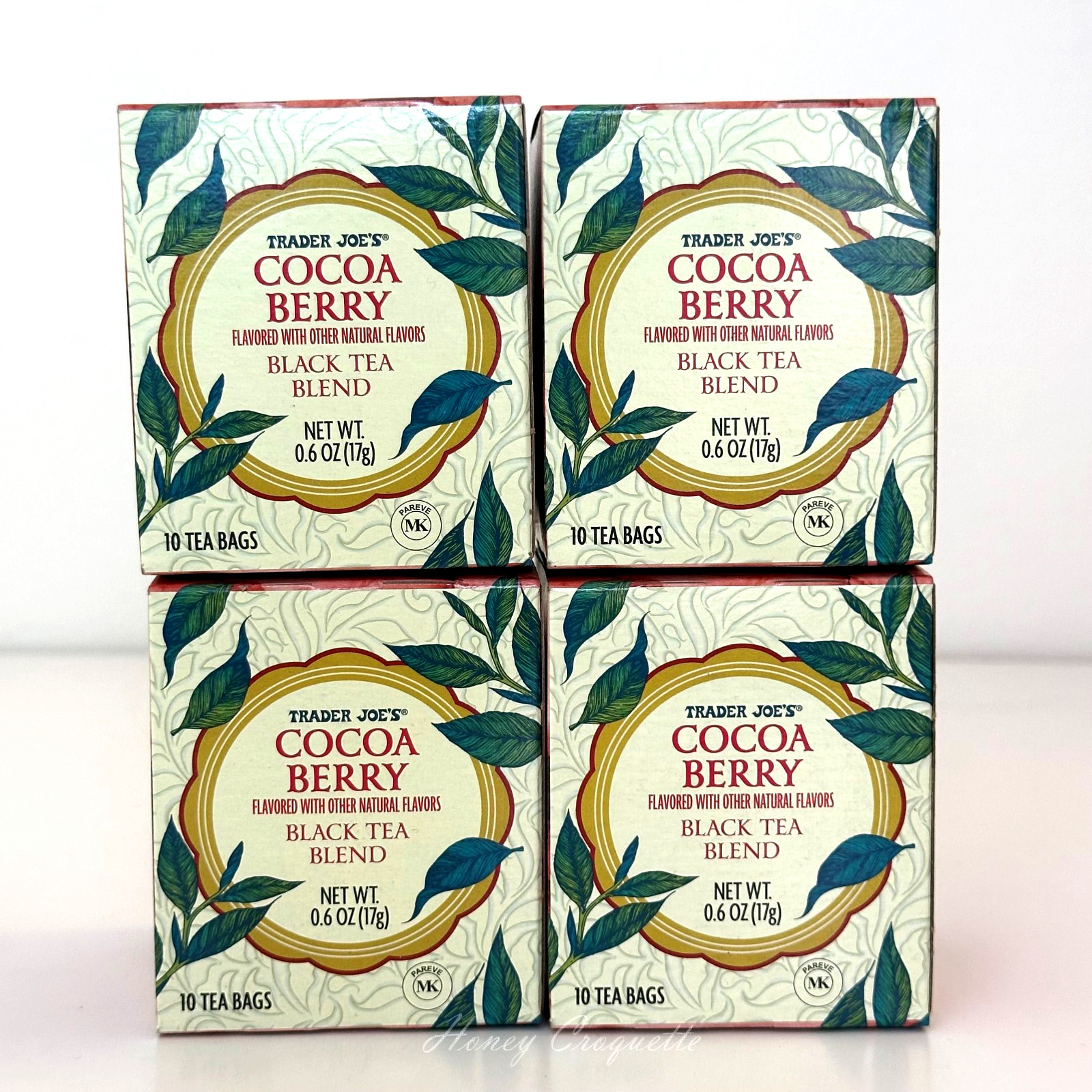 4 Packs Trader Joe’s Cocoa Berry Black Tea Blend 10 Tea bags Each, Total 40 bags