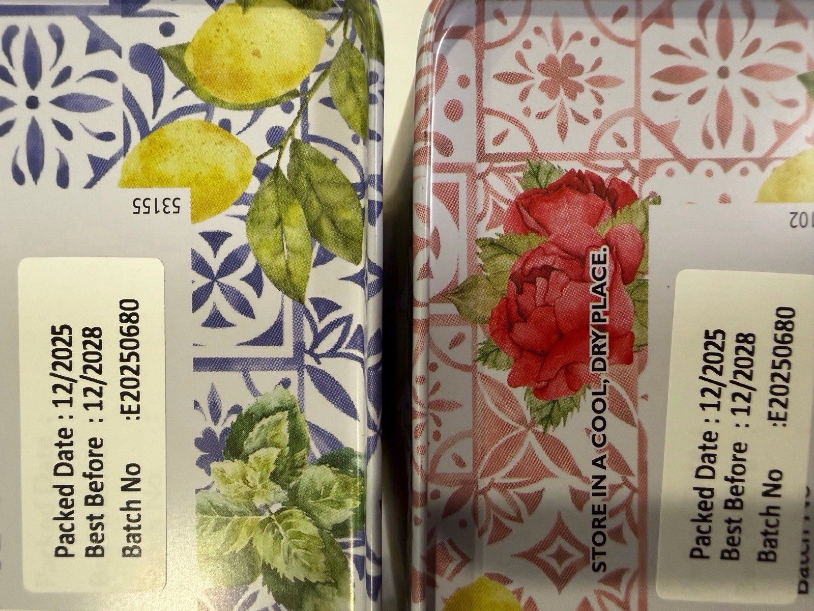 Charbrew Lemon Mint Tea & Lemon Vanilla Rosebud Tea 60 Bags Each