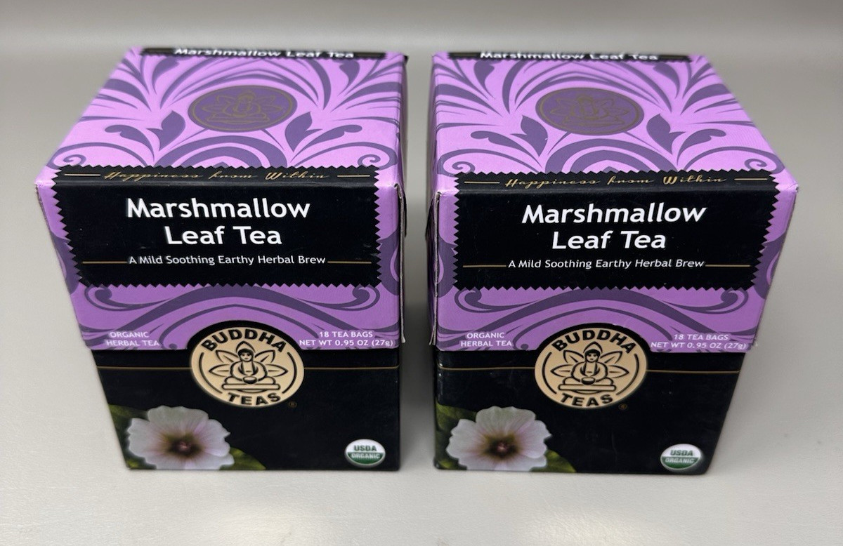 Buddha Teas Marshmallow Leaf Tea 18 Tea Bags Earthy Herbal Brew 11/28 2 Packs