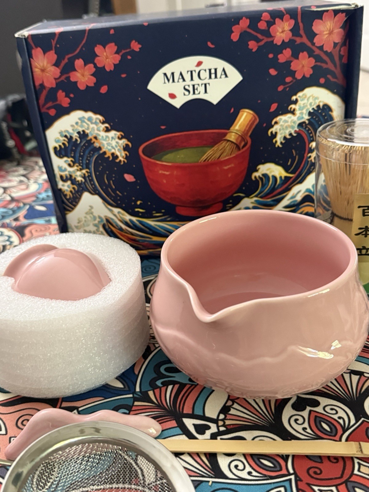 Japanese Matcha Tea Whisk Set 6 Pcs Pink