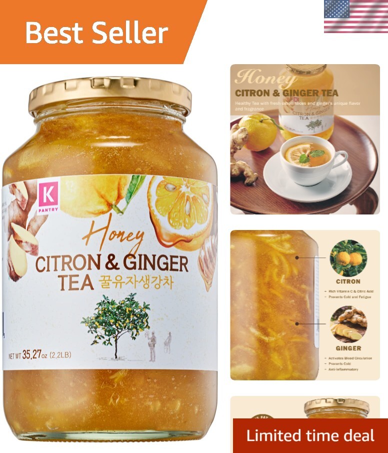 Honey Citron & Ginger Tea – Korean Marmalade with Chemical-free and Fresh Yuz…