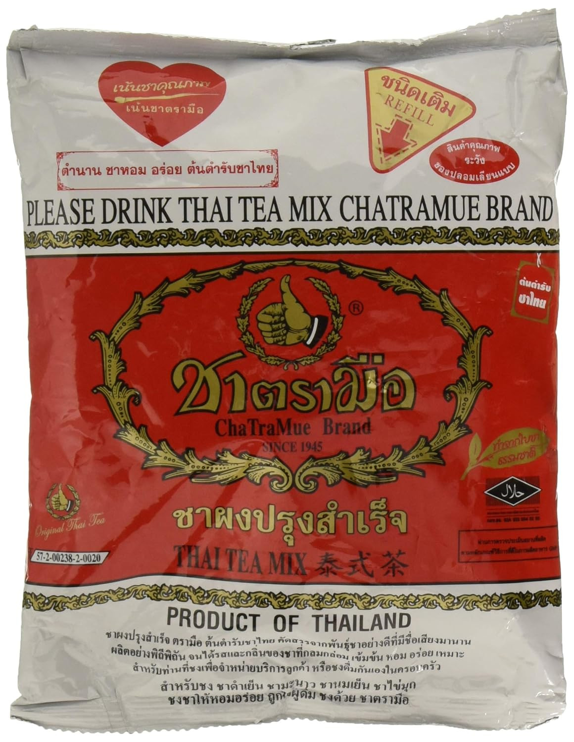 Number-One Chatramue Original Thai Iced Tea Mix 400G Bag, Pack of 1