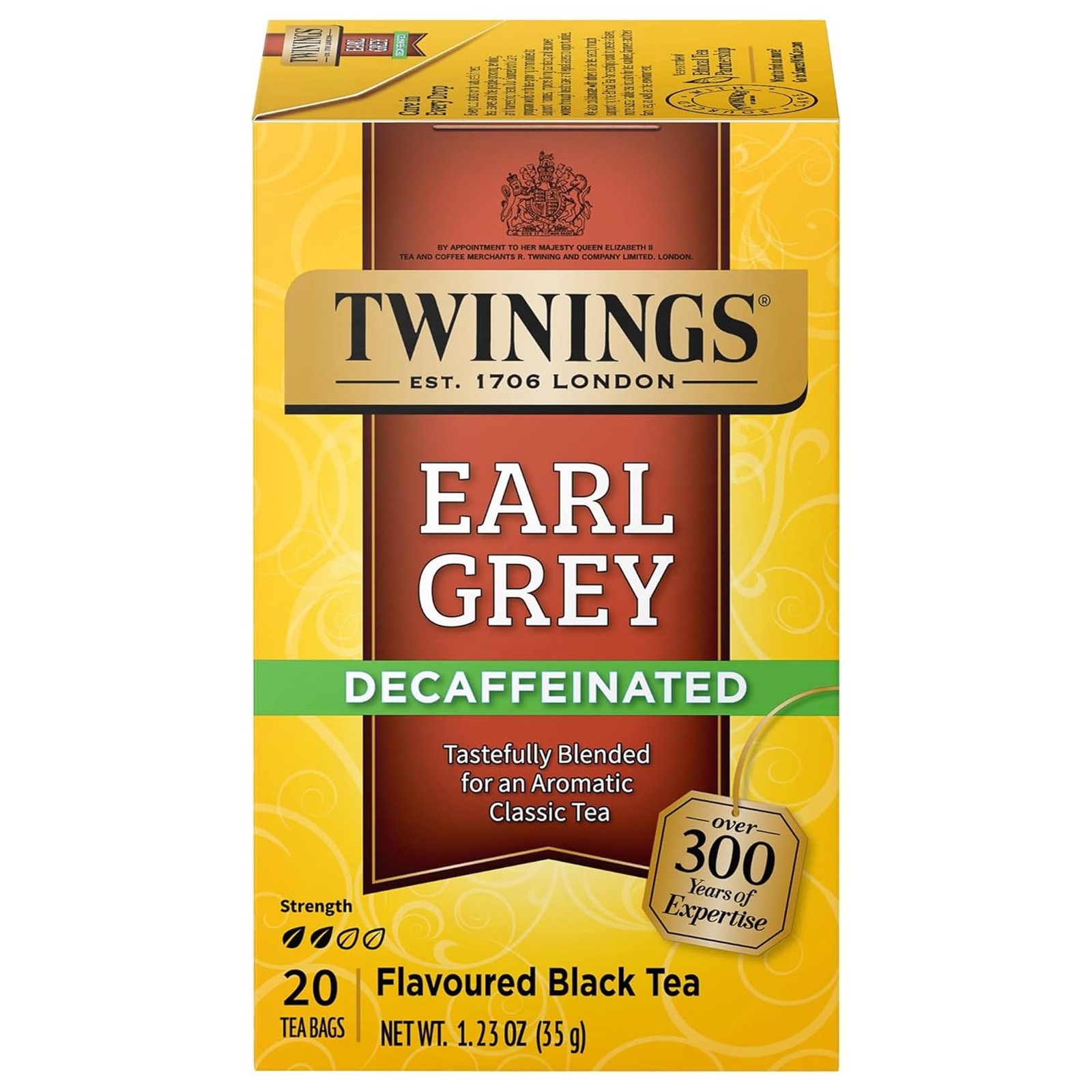 Twinings Decaffeinated Earl Grey Black Tea Individually 20 Count (Pack of 1)