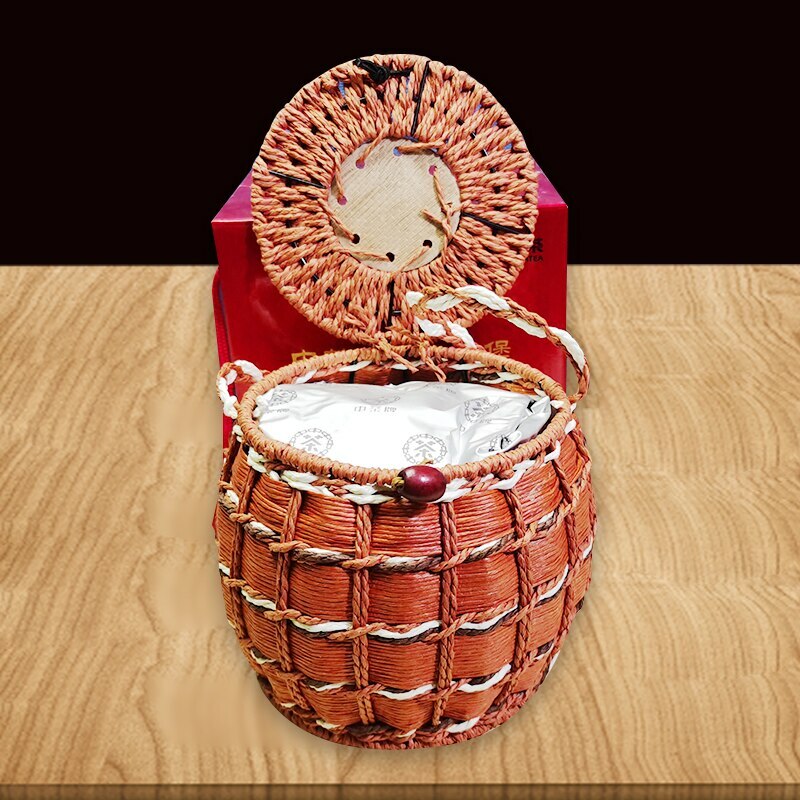 Liu Bao Tea 5105 500g Wuzhou Dark Tea Hei Cha Bamboo Basket Organic Tea