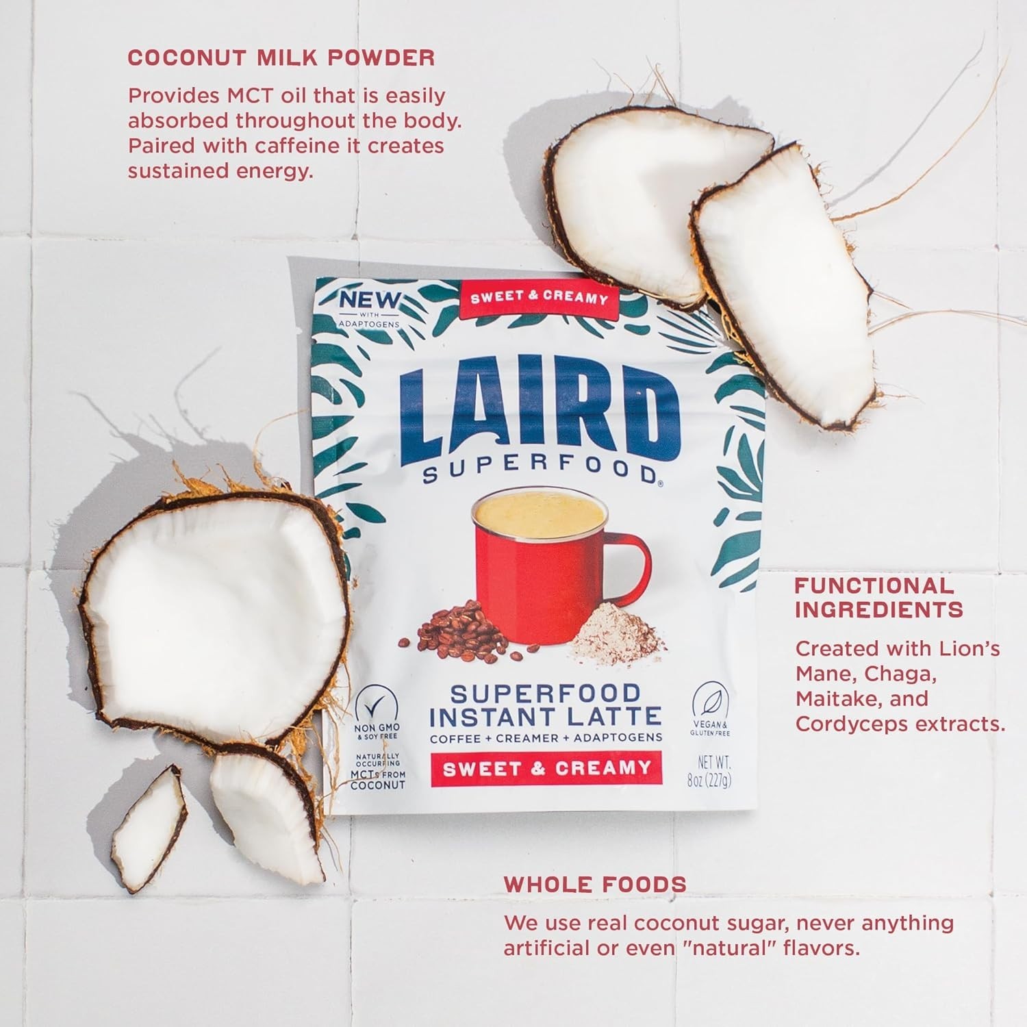 Sweet & Creamy Instant Latte – Non-Dairy Superfood Creamer, 16oz Delight