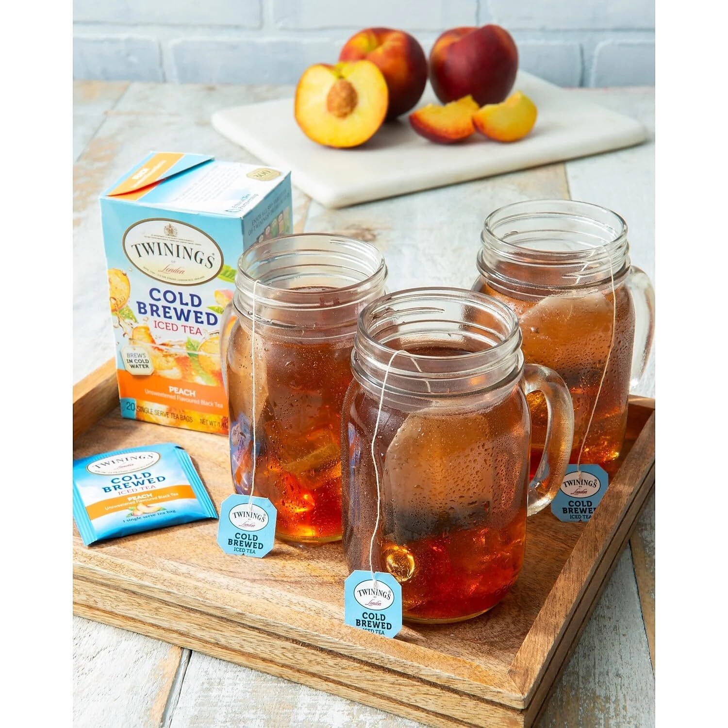 Twinings Cold Brew Peach Tea 40 Individually Sealed Bags Iced Tea Pack of 2
