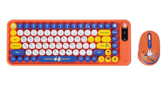 Royche Miffy Wireless Keyboard Mouse Set Korean Layout Round Keycap