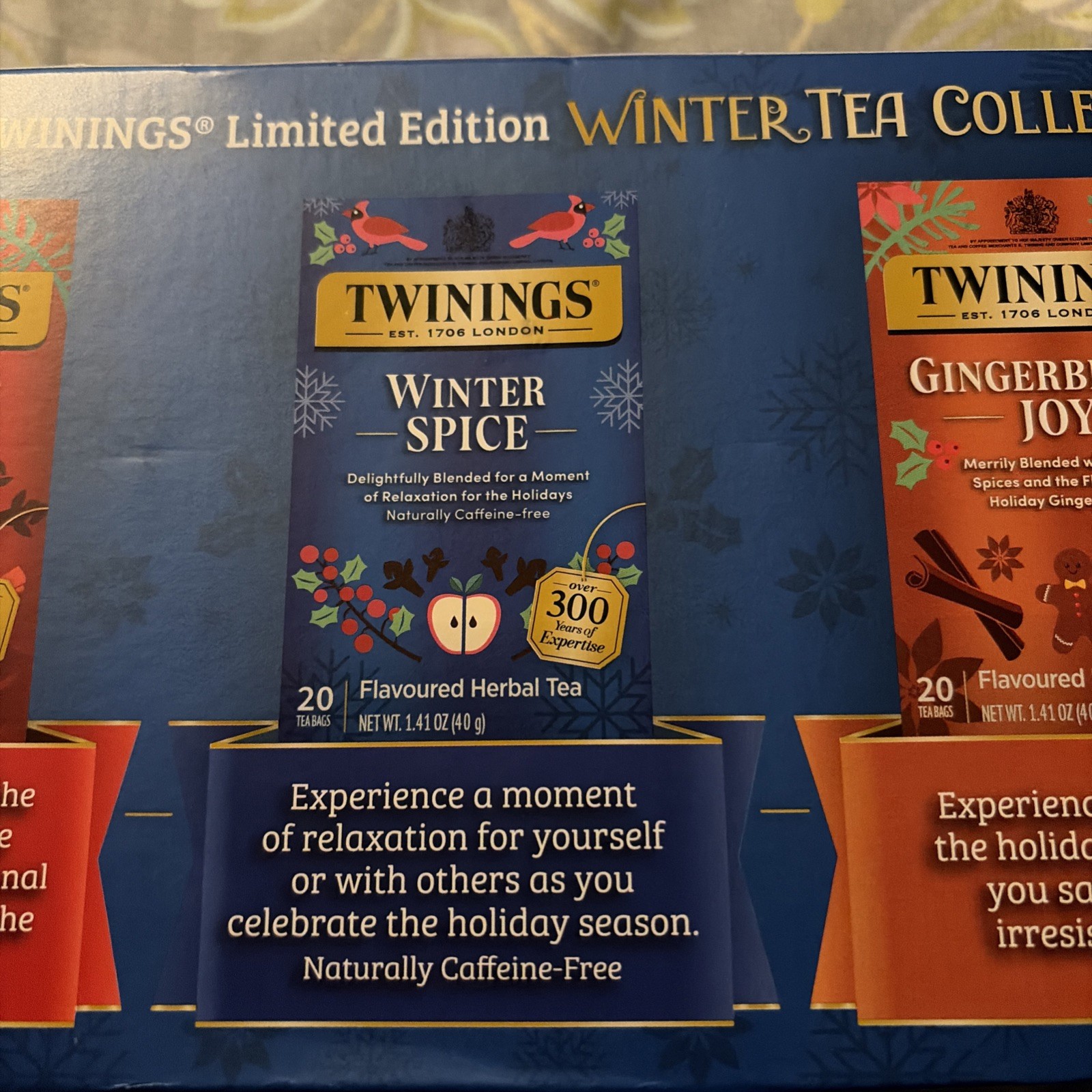 Twinings Winter Tea Collection 60CT Winter Spice Gingerbread Joy Christmas Tea