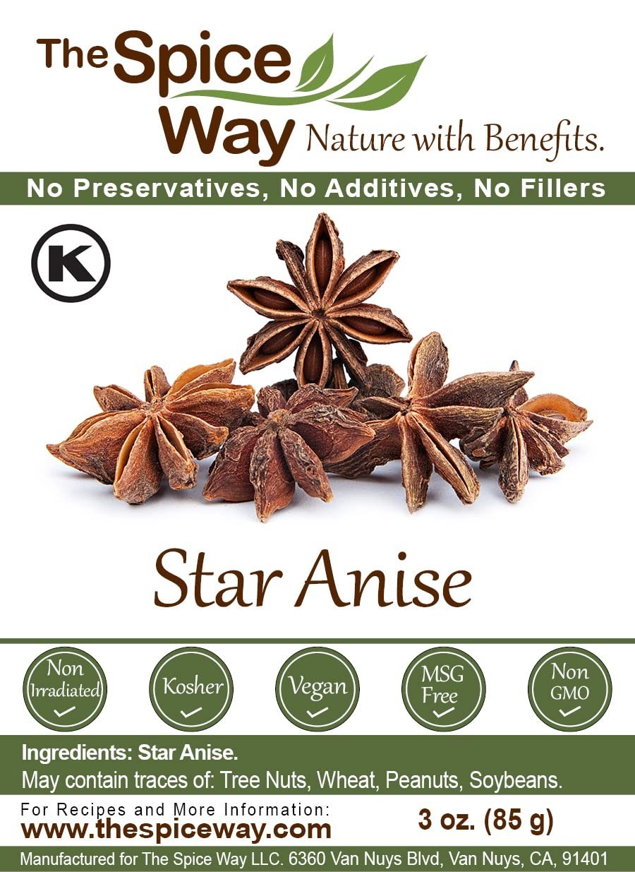 Star Anise – whole star anise 3 oz great for baking and tea