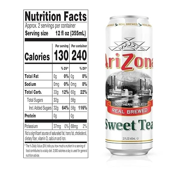Arizona Sweet Tea 22 fl oz Cans 24 Pack Iced Tea Drink