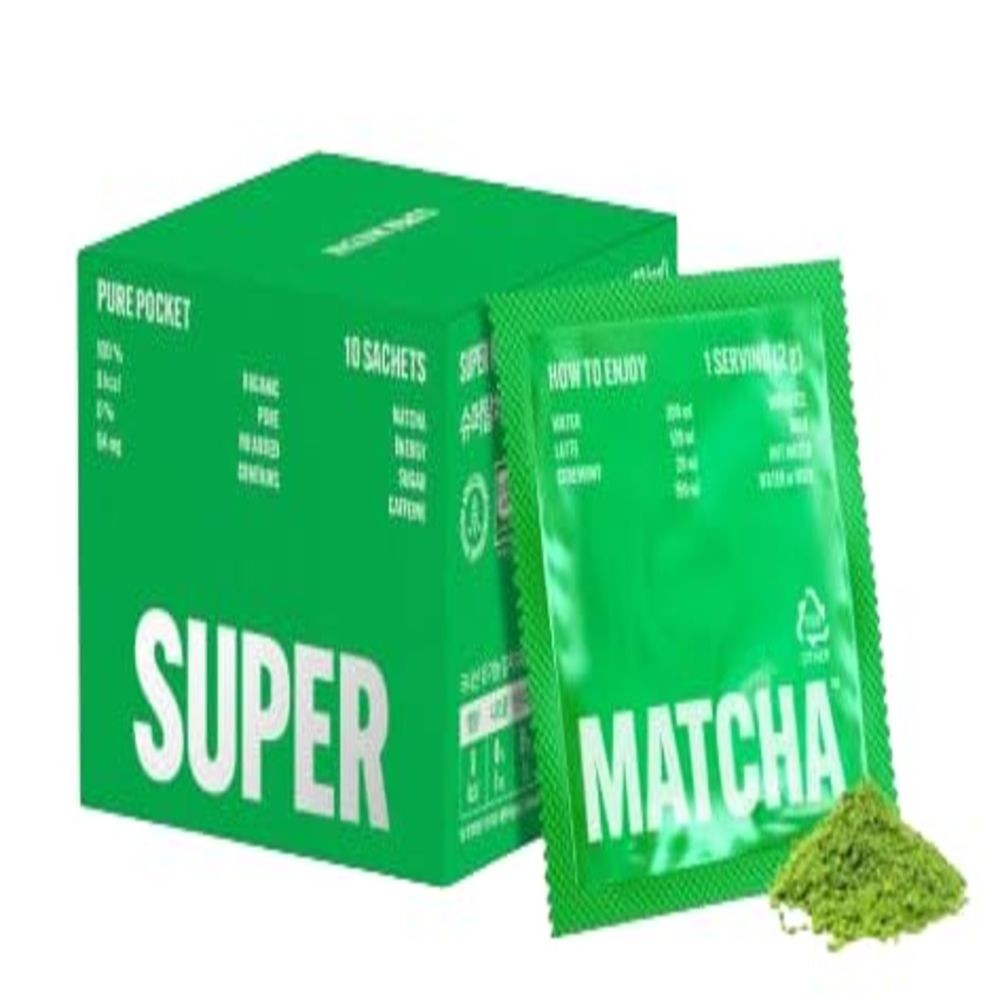 SUPER MATCHA Pure Matcha Powder 10 Sachets, Single Origin South Korea Matcha,…