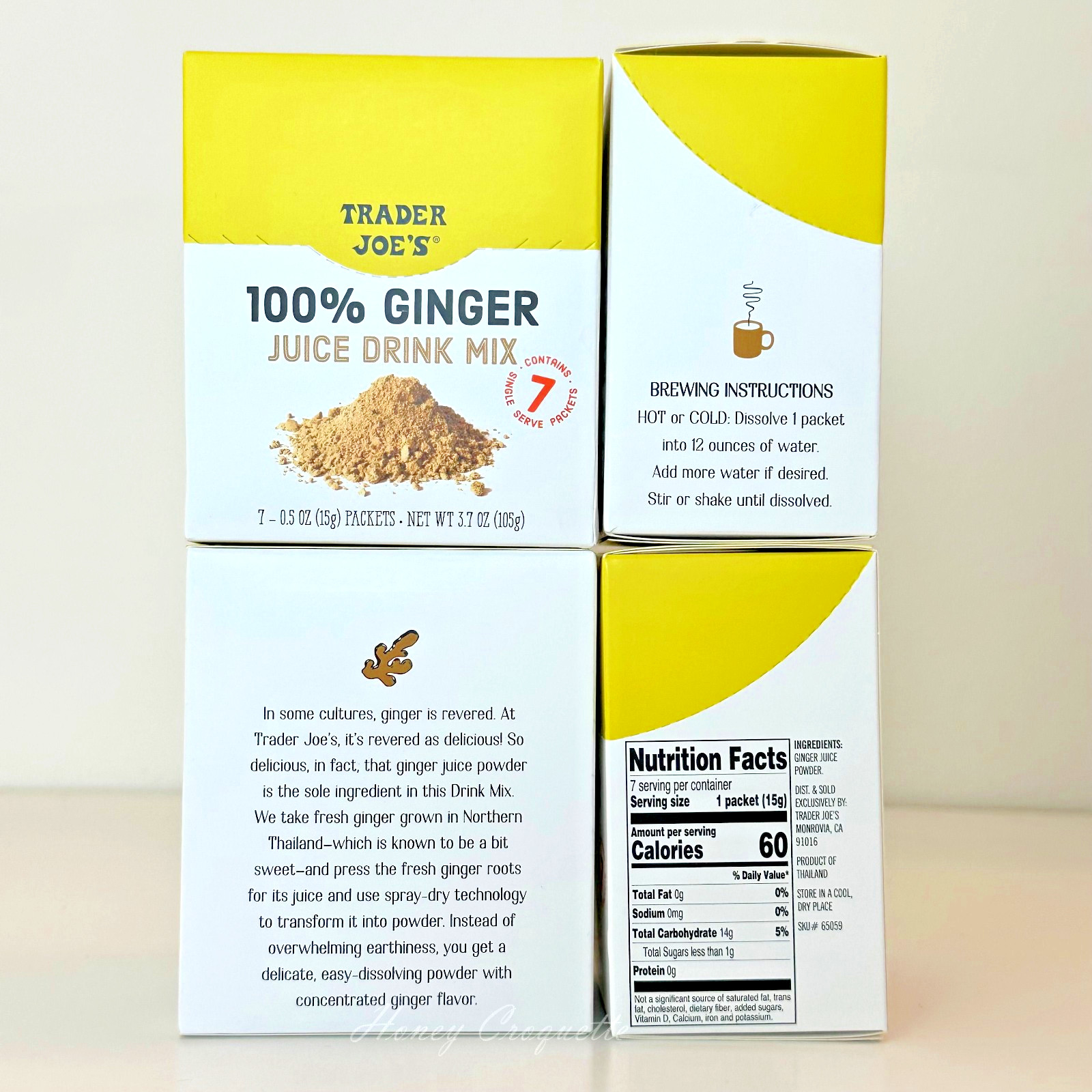 2 X Trader Joe’s 100% Natural Ginger Drink Mix *14 0.5 oz Packets