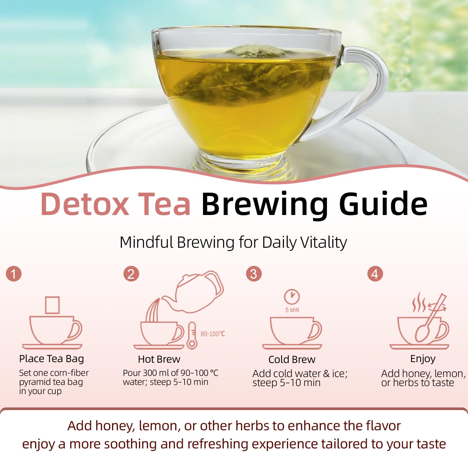 Detox Tea，7 Carefully Selected Plant-Based Ingredients to Complement Balanced…