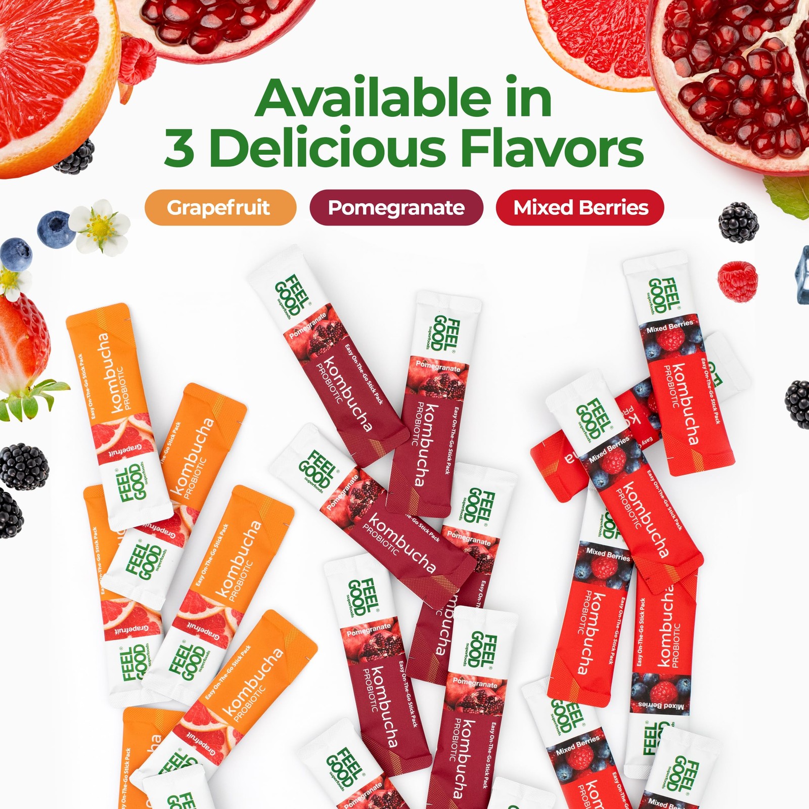 Kombucha Iced Tea Packets, Delicious Pomegranate Flavored Refreshing Instant …