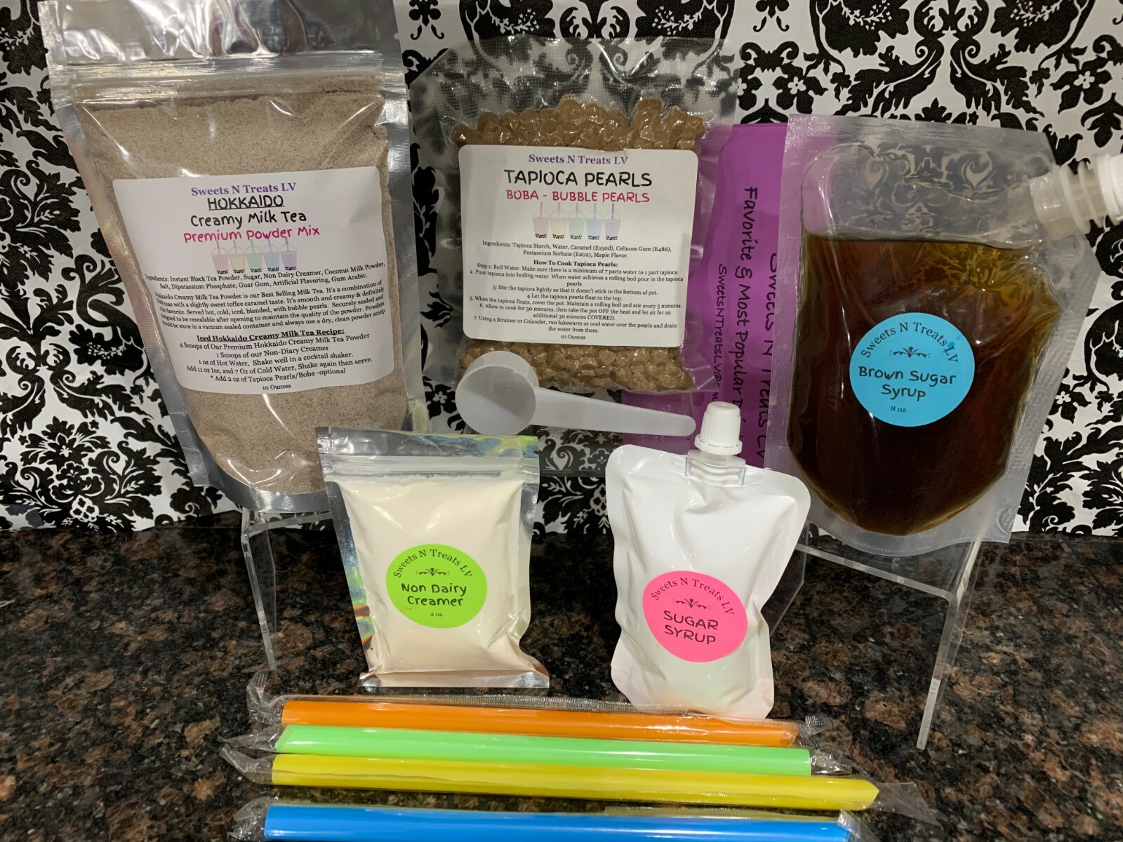 Premium HOKKAIDO Creamy MILK TEA Boba Bubble Tea Tapioca Smoothie Latte DIY Kit