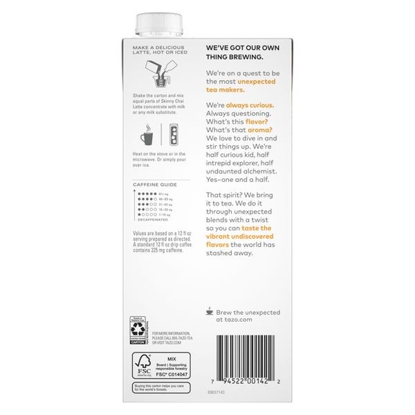 Tazo Skinny Latte Chai Black Tea concentrate – 32 fl oz