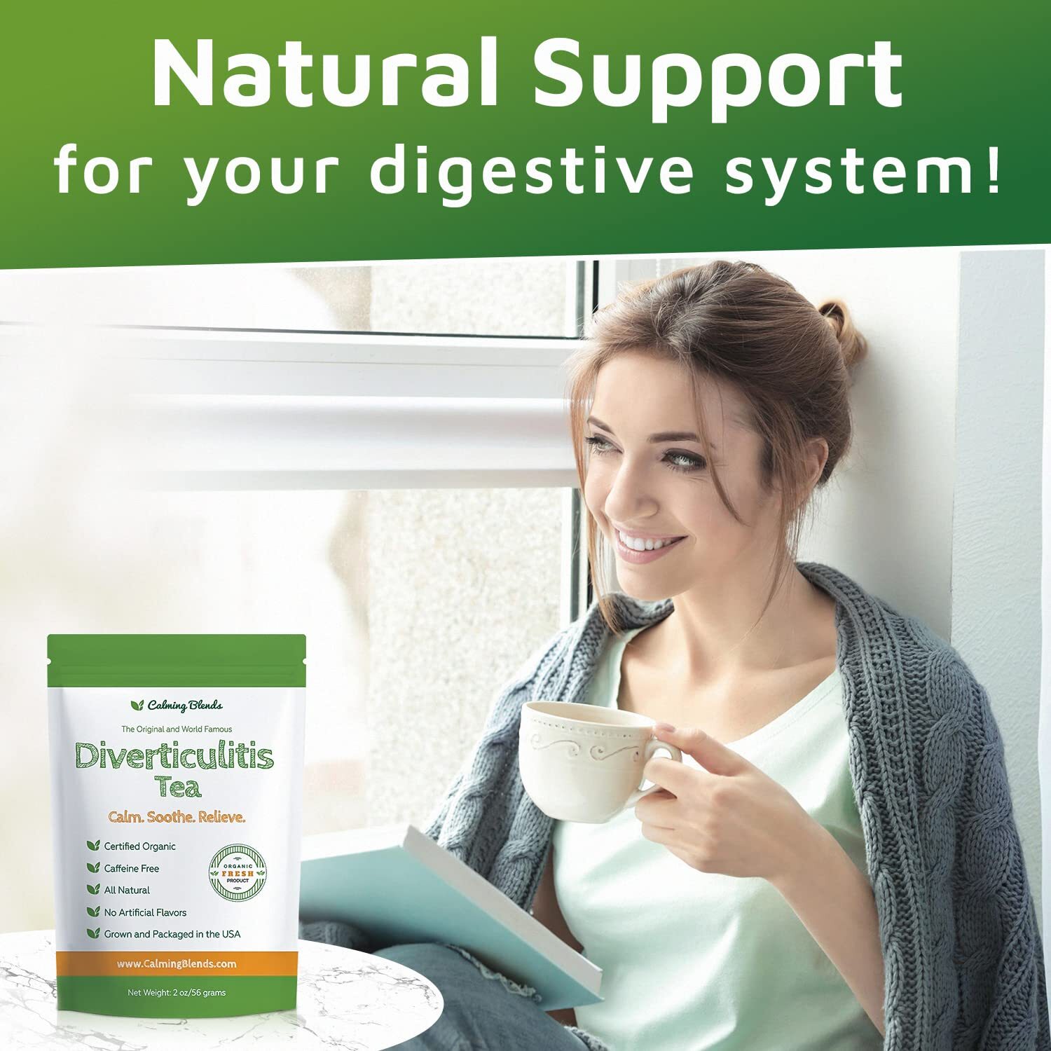 Diverticulitis and Diverticulosis Tea. All natural, organic and caffeine free.