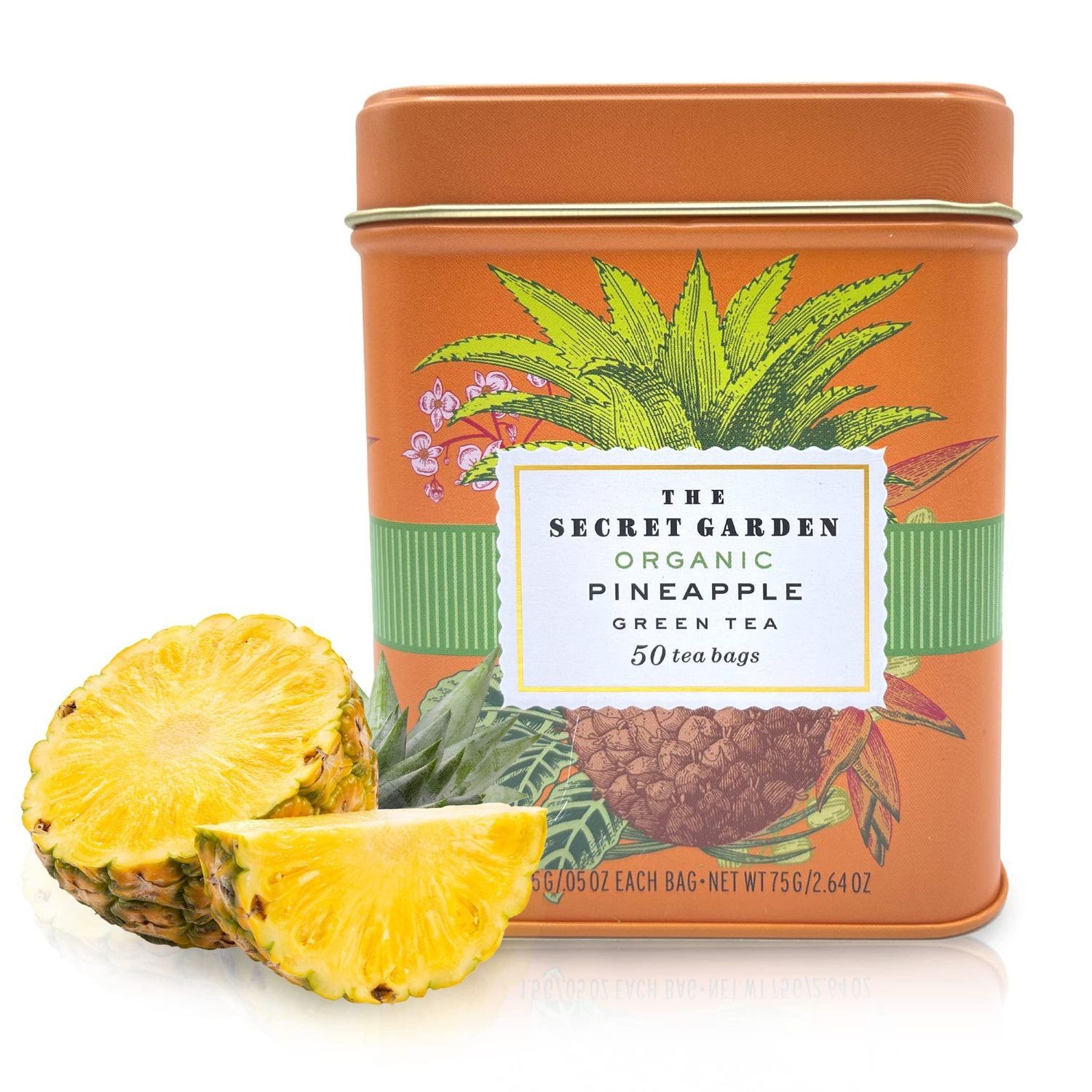 The Secret Garden USDA Organic Pineapple Green Tea – 50 Tea Bags