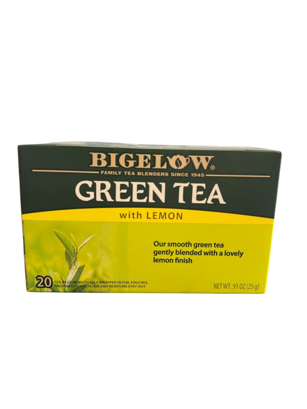 Bigelow Green Tea with Lemon – 20 tea bags | NET wt 0.91oz (25g)