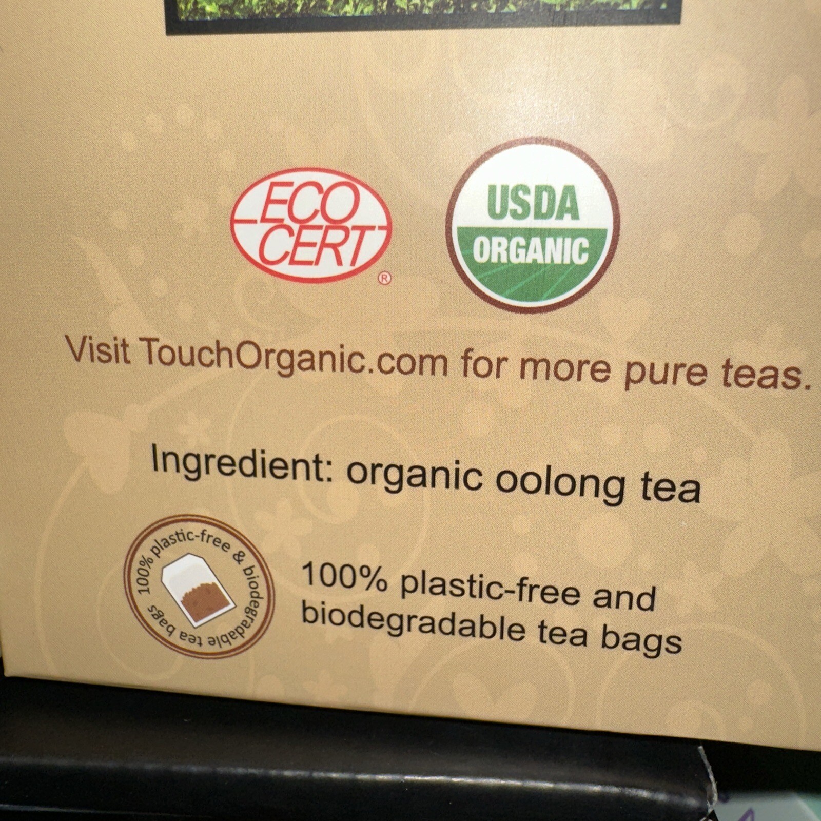 TOUCH ORGANIC OOLONG ORGANIC TEA 2 Boxes= 80 Tea Bags-BB 10/2026