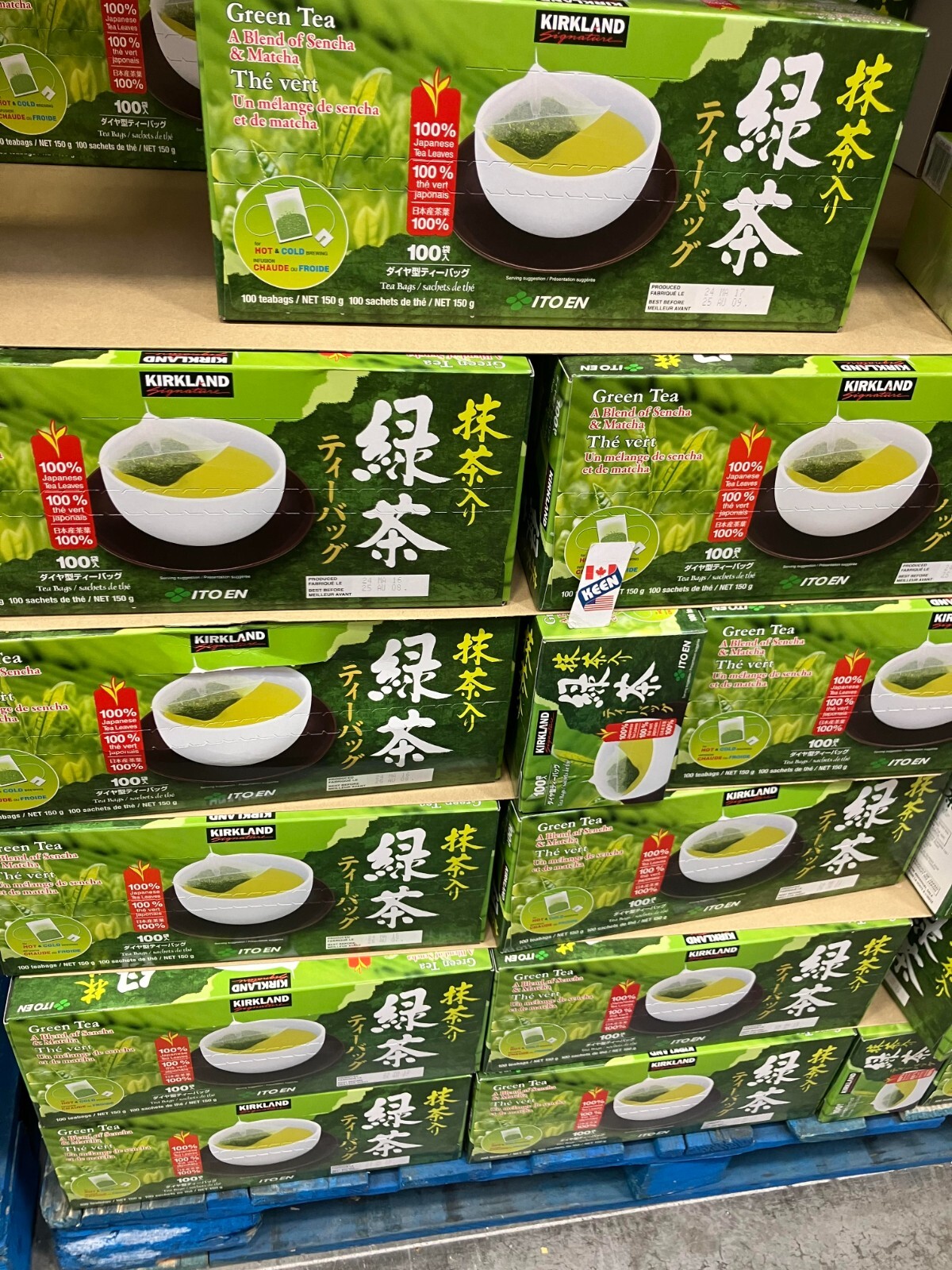 KIRKLAND CANADA Japanese Green Tea, 100 Count, Exp:2026DE03