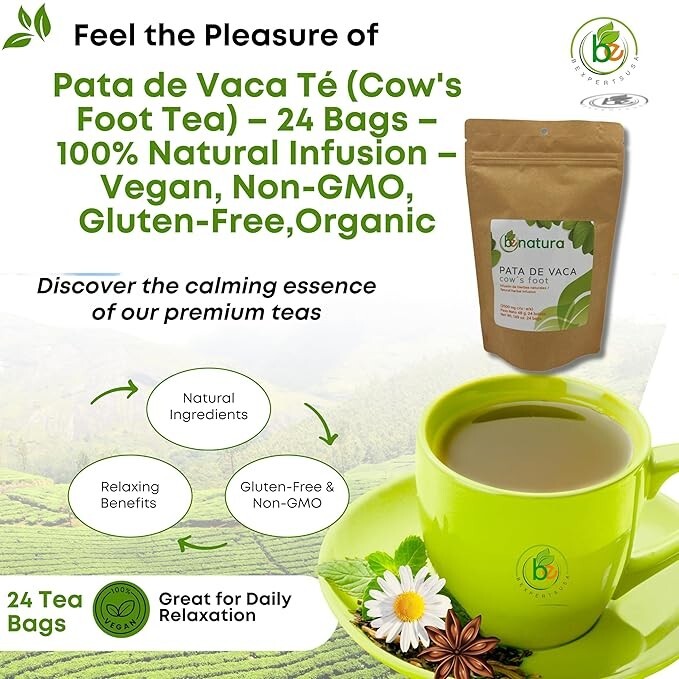 Pata de Vaca Té (Cow’s Foot Tea)–24 Bags–100% Natural Infusion-Capsula Pata Vaca
