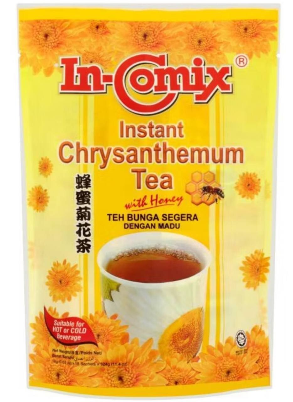 In-Comix Instant CHRYSANTHEMUM DRINK with Honey HOT & COLD (18’s x 15g) x 8