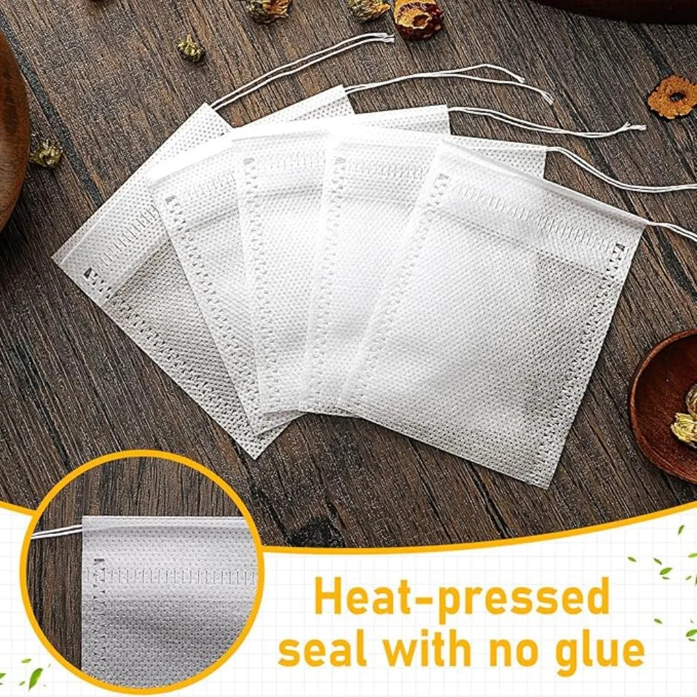 1000-100Pcs Disposable Tea Bags Empty Scented Tea Filter Bags Paper with Drawstr